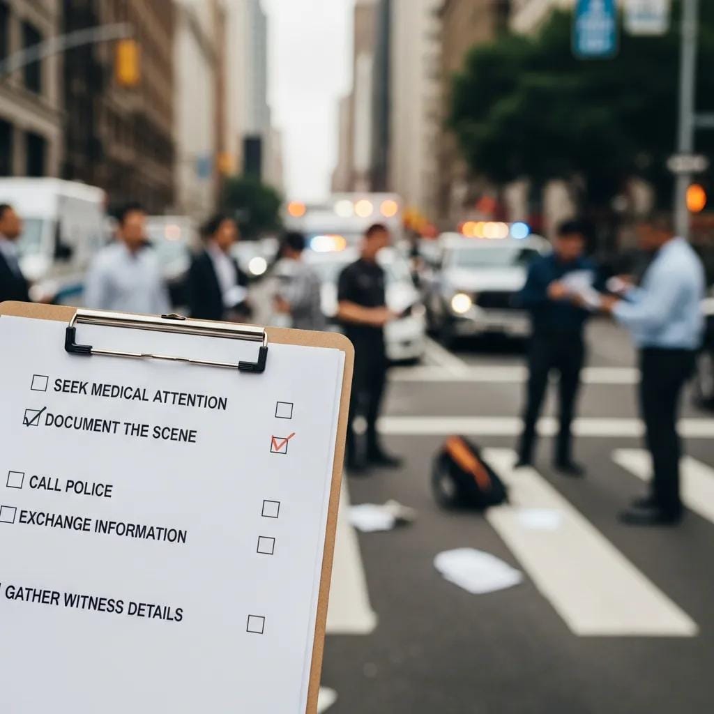 Checklist of immediate steps to take after a pedestrian accident in Arizona